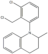 1-[3-chloro-2-(chloromethyl)phenyl]-2-methyl-1,2,3,4-tetrahydroquinoline Struktur