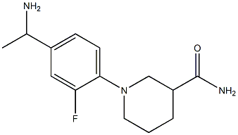 1-[4-(1-aminoethyl)-2-fluorophenyl]piperidine-3-carboxamide Struktur