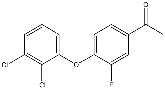 1-[4-(2,3-dichlorophenoxy)-3-fluorophenyl]ethan-1-one Struktur