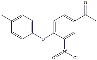 1-[4-(2,4-dimethylphenoxy)-3-nitrophenyl]ethan-1-one Struktur