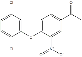 1-[4-(2,5-dichlorophenoxy)-3-nitrophenyl]ethan-1-one Struktur