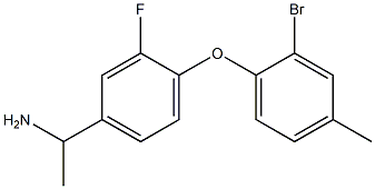 1-[4-(2-bromo-4-methylphenoxy)-3-fluorophenyl]ethan-1-amine Struktur