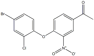 1-[4-(4-bromo-2-chlorophenoxy)-3-nitrophenyl]ethan-1-one Struktur