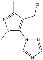 1-[4-(chloromethyl)-1,3-dimethyl-1H-pyrazol-5-yl]-1H-1,2,4-triazole Struktur