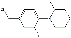 1-[4-(chloromethyl)-2-fluorophenyl]-2-methylpiperidine Struktur