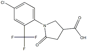 1-[4-chloro-2-(trifluoromethyl)phenyl]-5-oxopyrrolidine-3-carboxylic acid Struktur