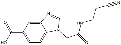 1-{[(2-cyanoethyl)carbamoyl]methyl}-1H-1,3-benzodiazole-5-carboxylic acid Struktur