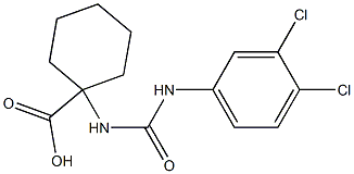 1-{[(3,4-dichlorophenyl)carbamoyl]amino}cyclohexane-1-carboxylic acid Struktur