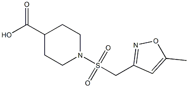 1-{[(5-methyl-1,2-oxazol-3-yl)methane]sulfonyl}piperidine-4-carboxylic acid Struktur