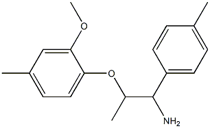 1-{[1-amino-1-(4-methylphenyl)propan-2-yl]oxy}-2-methoxy-4-methylbenzene Struktur