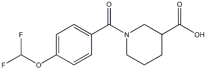 1-{[4-(difluoromethoxy)phenyl]carbonyl}piperidine-3-carboxylic acid Struktur