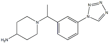 1-{1-[3-(1H-1,2,3,4-tetrazol-1-yl)phenyl]ethyl}piperidin-4-amine Struktur