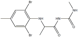 1-{2-[(2,6-dibromo-4-methylphenyl)amino]propanoyl}-3-methylurea Struktur