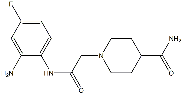 1-{2-[(2-amino-4-fluorophenyl)amino]-2-oxoethyl}piperidine-4-carboxamide Struktur