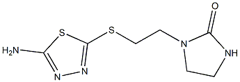 1-{2-[(5-amino-1,3,4-thiadiazol-2-yl)sulfanyl]ethyl}imidazolidin-2-one Struktur