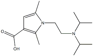 1-{2-[bis(propan-2-yl)amino]ethyl}-2,5-dimethyl-1H-pyrrole-3-carboxylic acid Struktur