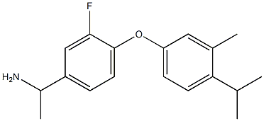 1-{3-fluoro-4-[3-methyl-4-(propan-2-yl)phenoxy]phenyl}ethan-1-amine Struktur