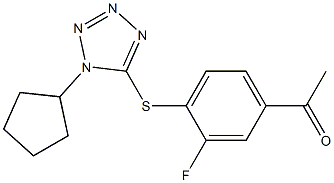 1-{4-[(1-cyclopentyl-1H-1,2,3,4-tetrazol-5-yl)sulfanyl]-3-fluorophenyl}ethan-1-one Struktur