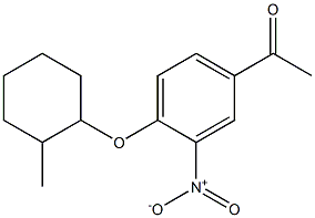 1-{4-[(2-methylcyclohexyl)oxy]-3-nitrophenyl}ethan-1-one Struktur