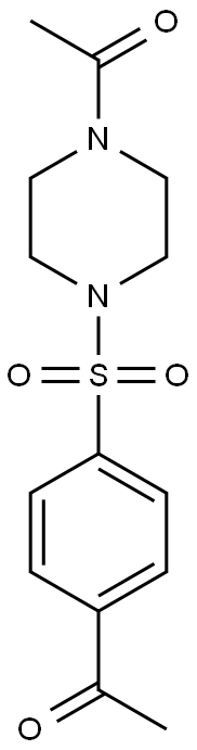 1-{4-[(4-acetylbenzene)sulfonyl]piperazin-1-yl}ethan-1-one Struktur