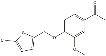 1-{4-[(5-chlorothiophen-2-yl)methoxy]-3-methoxyphenyl}ethan-1-one Struktur