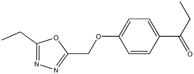 1-{4-[(5-ethyl-1,3,4-oxadiazol-2-yl)methoxy]phenyl}propan-1-one Struktur