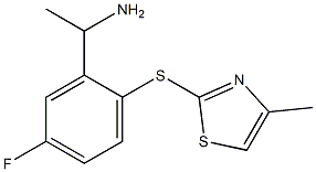 1-{5-fluoro-2-[(4-methyl-1,3-thiazol-2-yl)sulfanyl]phenyl}ethan-1-amine Struktur