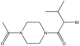 1-acetyl-4-(2-bromo-3-methylbutanoyl)piperazine Struktur