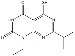 1-ethyl-7-isopropyl-5-mercaptopyrimido[4,5-d]pyrimidine-2,4(1H,3H)-dione Struktur