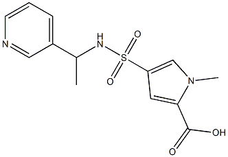 1-methyl-4-{[(1-pyridin-3-ylethyl)amino]sulfonyl}-1H-pyrrole-2-carboxylic acid Struktur