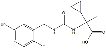 2-({[(5-bromo-2-fluorophenyl)methyl]carbamoyl}amino)-2-cyclopropylpropanoic acid Struktur