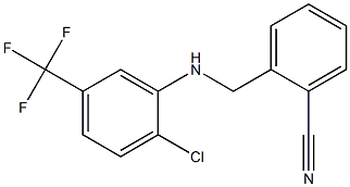 2-({[2-chloro-5-(trifluoromethyl)phenyl]amino}methyl)benzonitrile Struktur