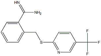 2-({[5-(trifluoromethyl)pyridin-2-yl]sulfanyl}methyl)benzene-1-carboximidamide Struktur