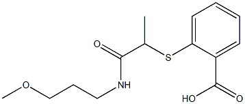 2-({1-[(3-methoxypropyl)carbamoyl]ethyl}sulfanyl)benzoic acid Struktur