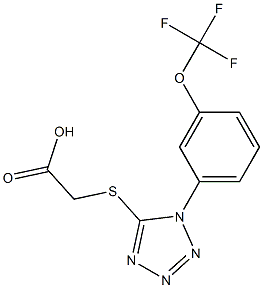 2-({1-[3-(trifluoromethoxy)phenyl]-1H-1,2,3,4-tetrazol-5-yl}sulfanyl)acetic acid Struktur