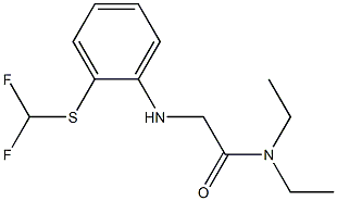 2-({2-[(difluoromethyl)sulfanyl]phenyl}amino)-N,N-diethylacetamide Struktur