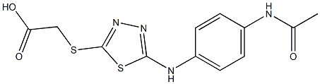 2-({5-[(4-acetamidophenyl)amino]-1,3,4-thiadiazol-2-yl}sulfanyl)acetic acid Struktur