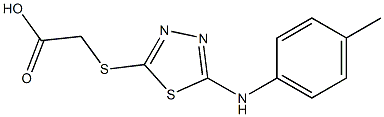 2-({5-[(4-methylphenyl)amino]-1,3,4-thiadiazol-2-yl}sulfanyl)acetic acid Struktur