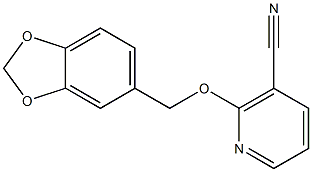 2-(1,3-benzodioxol-5-ylmethoxy)nicotinonitrile Struktur