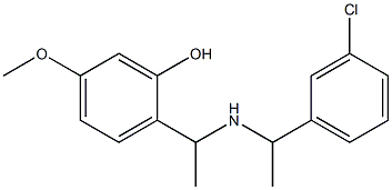 2-(1-{[1-(3-chlorophenyl)ethyl]amino}ethyl)-5-methoxyphenol Struktur