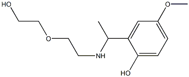 2-(1-{[2-(2-hydroxyethoxy)ethyl]amino}ethyl)-4-methoxyphenol Struktur