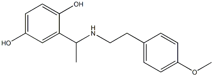 2-(1-{[2-(4-methoxyphenyl)ethyl]amino}ethyl)benzene-1,4-diol Struktur