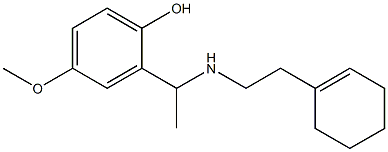 2-(1-{[2-(cyclohex-1-en-1-yl)ethyl]amino}ethyl)-4-methoxyphenol Struktur