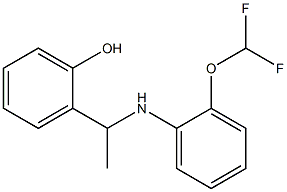 2-(1-{[2-(difluoromethoxy)phenyl]amino}ethyl)phenol Struktur