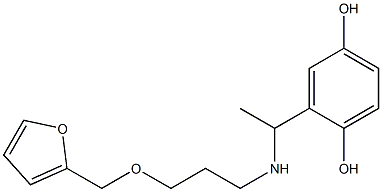 2-(1-{[3-(furan-2-ylmethoxy)propyl]amino}ethyl)benzene-1,4-diol Struktur