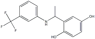 2-(1-{[3-(trifluoromethyl)phenyl]amino}ethyl)benzene-1,4-diol Struktur