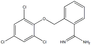 2-(2,4,6-trichlorophenoxymethyl)benzene-1-carboximidamide Struktur