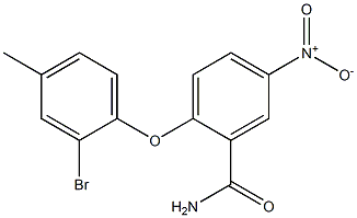 2-(2-bromo-4-methylphenoxy)-5-nitrobenzamide Struktur