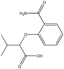 2-(2-carbamoylphenoxy)-3-methylbutanoic acid Struktur