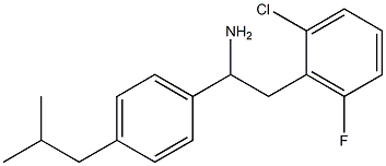 2-(2-chloro-6-fluorophenyl)-1-[4-(2-methylpropyl)phenyl]ethan-1-amine Struktur